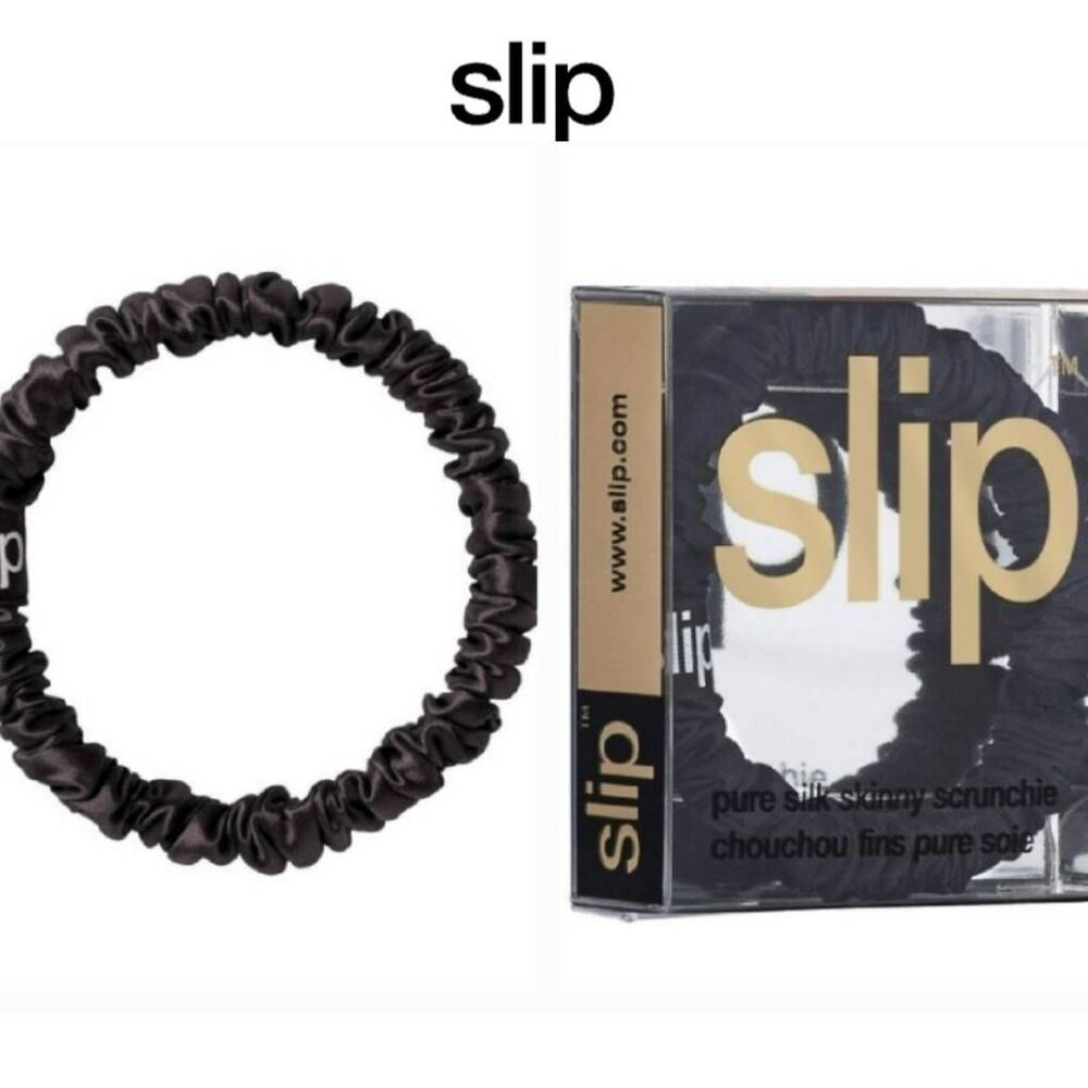 Slip Pure Silk Skinny Scrunchie- Black